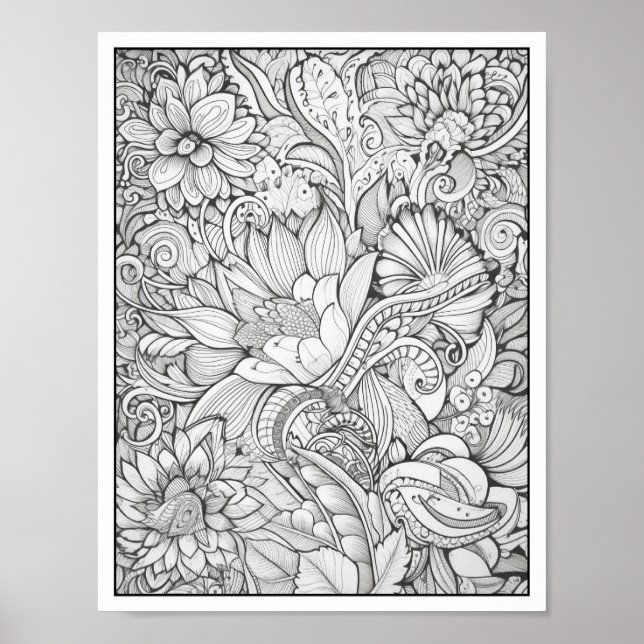 Poster Inspiration/Mindfulness Coloration adulte (Devant)