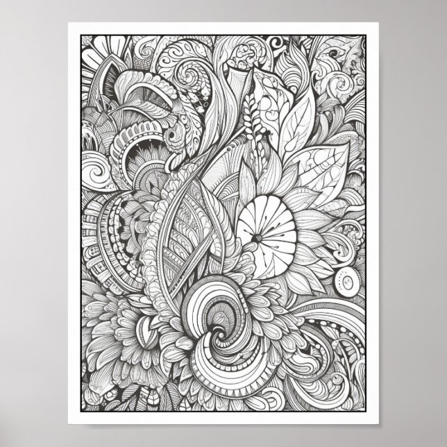 Poster Inspiration/Mindfulness Coloration adulte (Devant)