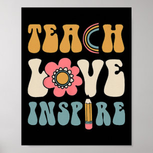 Poster Inspiration super Enseignant Heureux Retour À L'Éc
