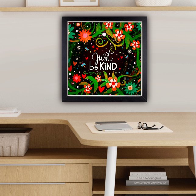 Poster Inspirational Be Kind Citation Florale (Créateur téléchargé)