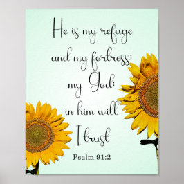Poster Inspirational Bible Verse, Psaume 91:2