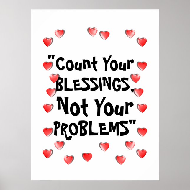 Poster Inspirational Count Your Blessings Life Citation (Devant)