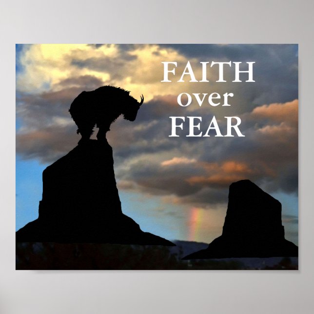 Poster Inspirational Faith Over Fear (Devant)