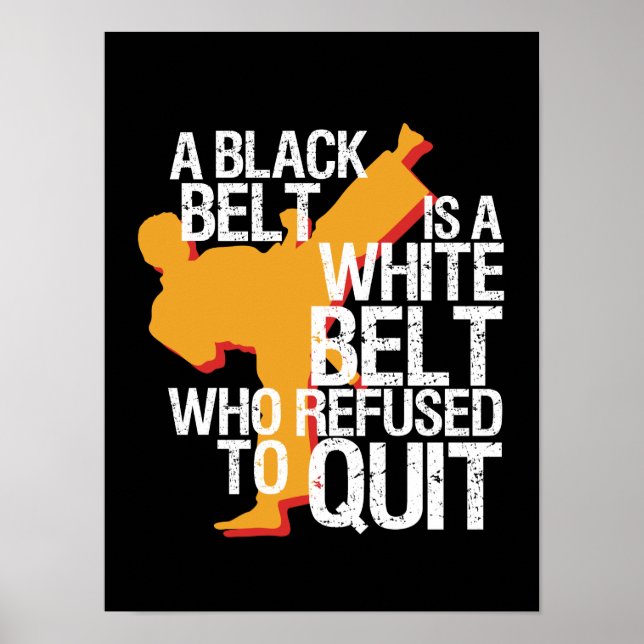 Poster Inspirational Martial Arts Black Belt Fighter (Devant)