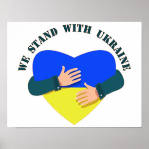 Poster Inspirational message We stand with Ukraine