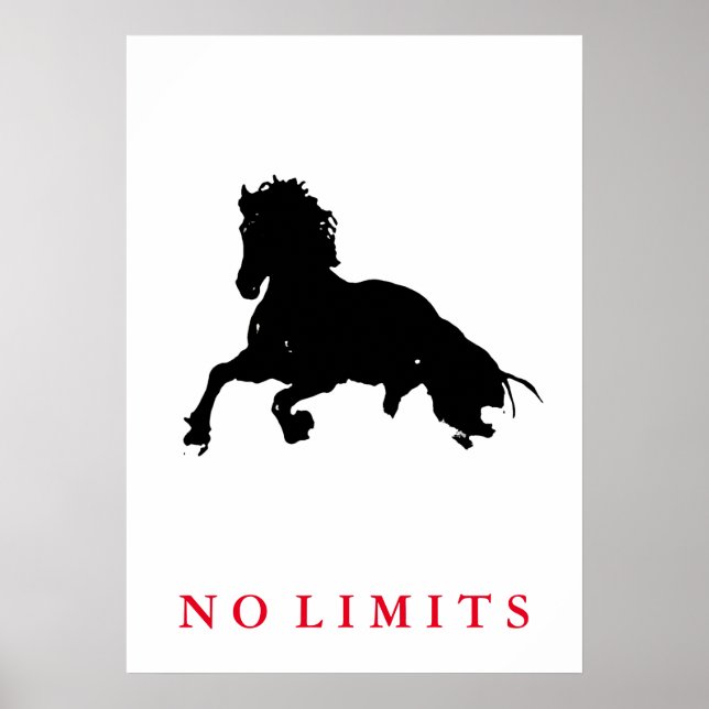 Poster Inspirationnel Sans Limites Black White Horse Pop  (Devant)