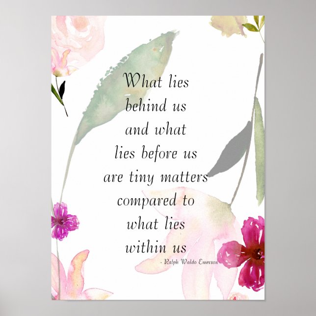 Poster Inspirationnelle si belle aquarelle Floral (Devant)
