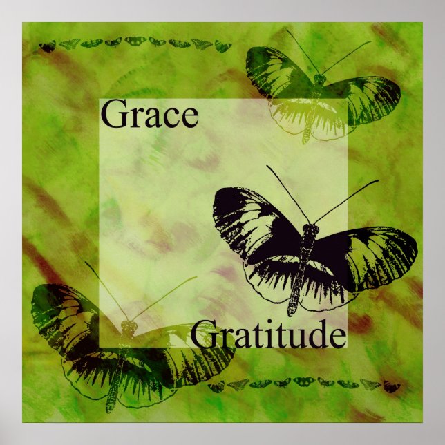 Poster Inspirations papillon grâce et gratitude (Devant)