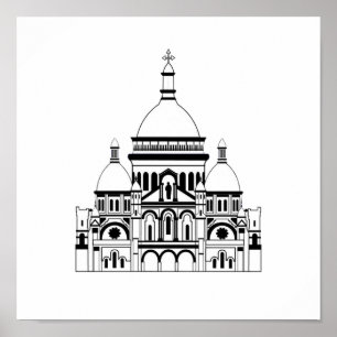 Poster Inspiré par le Sacré Coeur, Montmartre