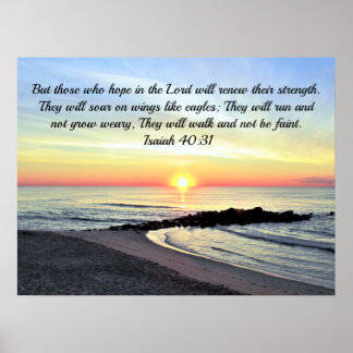 Poster Inspirer Isaïe 40:31 Verse de la Bible du lever du