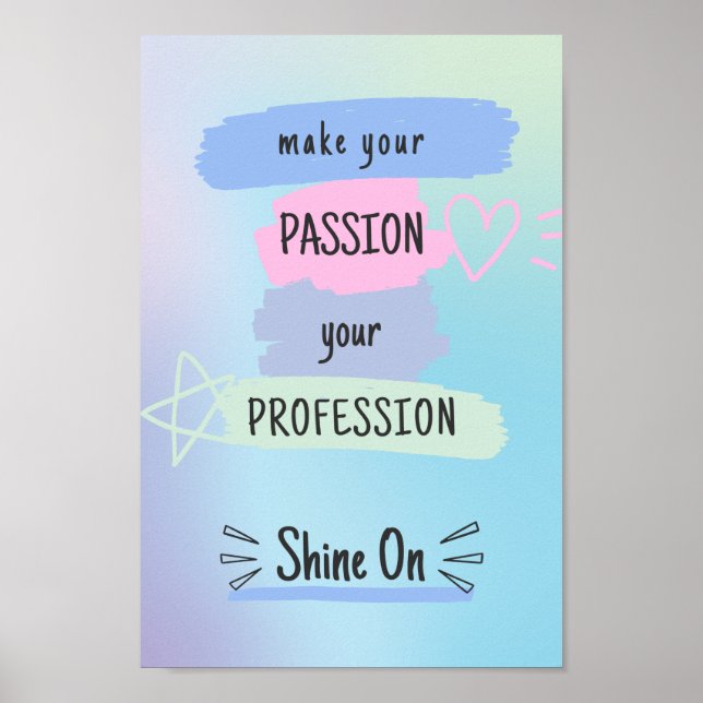 Poster Inspirer La Citation Motivationnelle Sur La Passio (Devant)