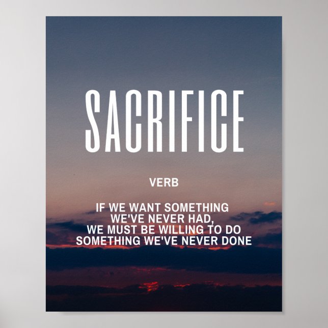 Poster Inspirer La Citation Sur Le Sacrifice (Devant)