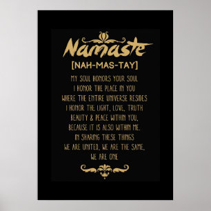 Poster Inspirer le bouddhisme Namaste Définition