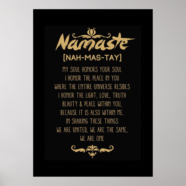 Poster Inspirer le bouddhisme Namaste Définition (Devant)