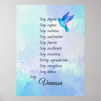 Poster Inspirer votre voyage avec des affirmations Espagn