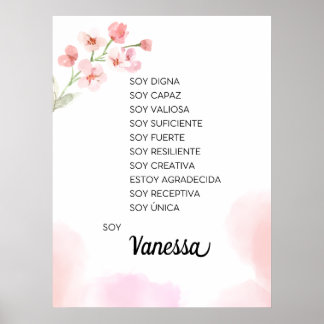 Poster Inspirer votre voyage avec des affirmations Espagn