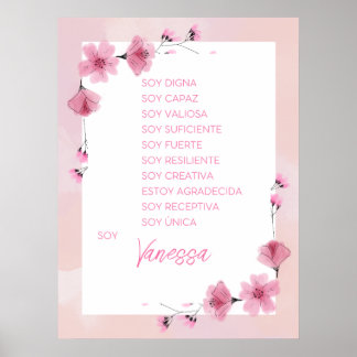 Poster Inspirer votre voyage avec des affirmations Espagn