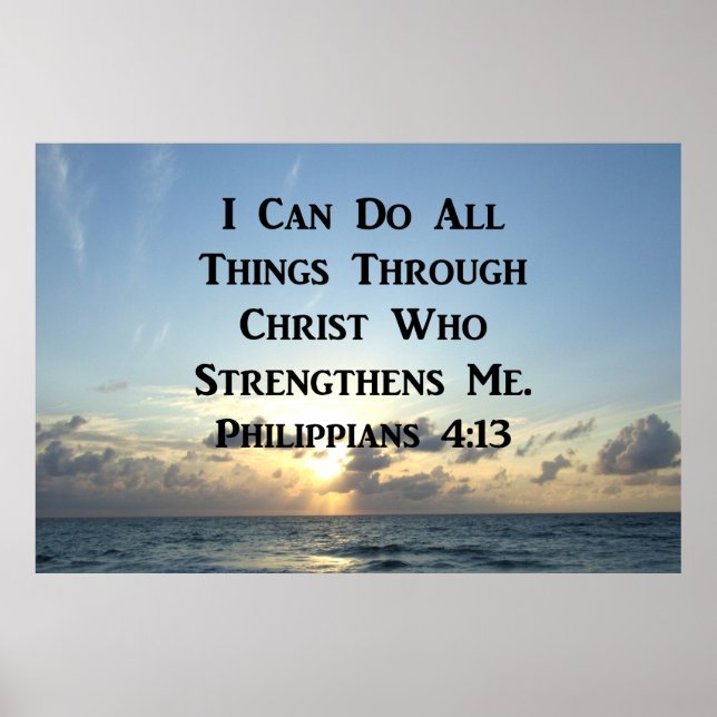 POSTER INSPIRING PHILIPPIANS 4:13 BIBLE VERSE (Devant)