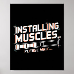 Poster Installation de Muscles Drôle Weighting Workout Gy