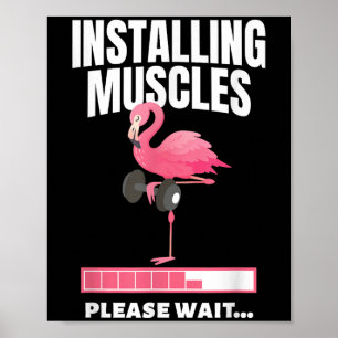 Poster Installation de Muscles Flamant rose Exercice Fitn