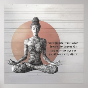 Poster Instructeur de méditation Yoga Reiki Master Lotus