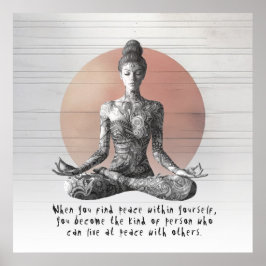 Poster Instructeur de méditation Yoga Reiki Master Lotus 