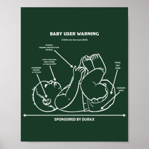 Poster Instruction pour nouveau père amusant Instructions