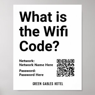 Poster Instructions pour le code WiFi plus QR Code sur un