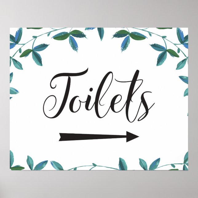 Poster Instructions pour les toilettes Signer Flèche droi (Devant)