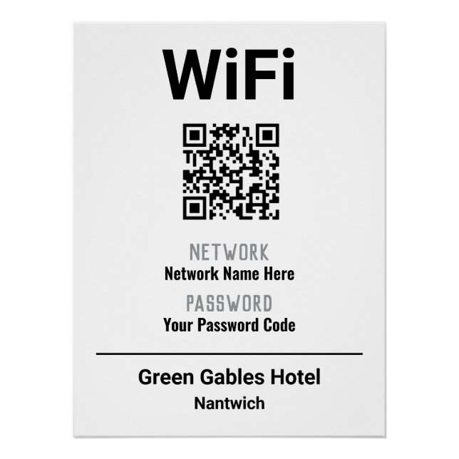Poster Instructions WiFi avec code QR (Devant)