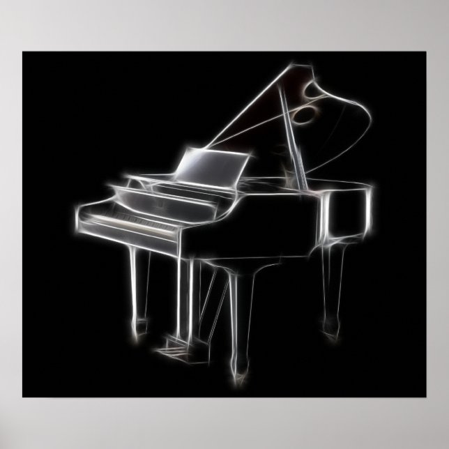 Poster Instrument classique de musique de grand piano (Devant)
