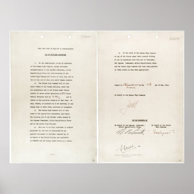 Poster Instrument de cession des nazis de la Seconde Guer (Devant)