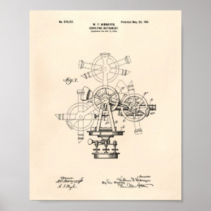 Poster Instrument d'enquête 1901 Brevet Art Vieux poivre