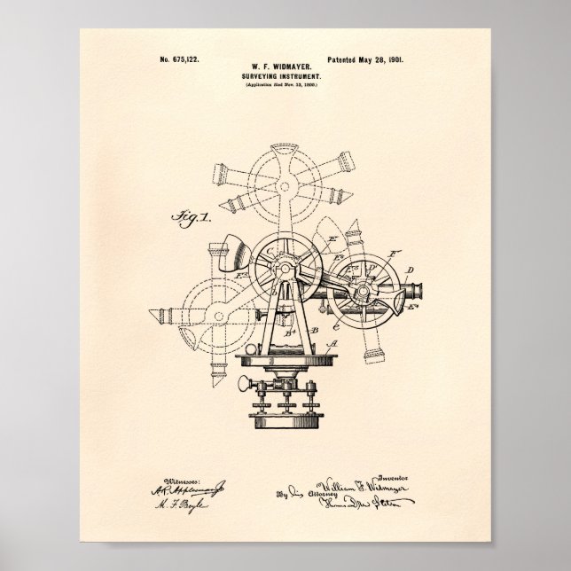 Poster Instrument d'enquête 1901 Brevet Art Vieux poivre (Devant)