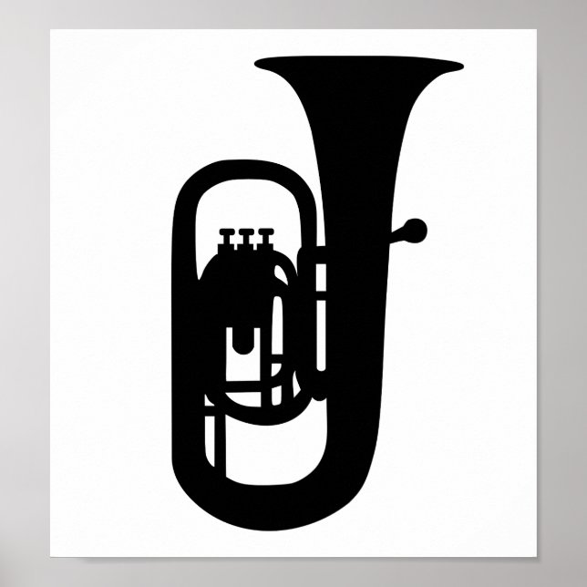 Poster Instrument Tuba noir (Devant)