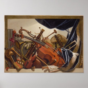 Poster Instruments baroques, alto da gamba, violon, etc.