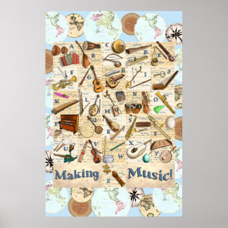 Poster Instruments de musique Alphabet International