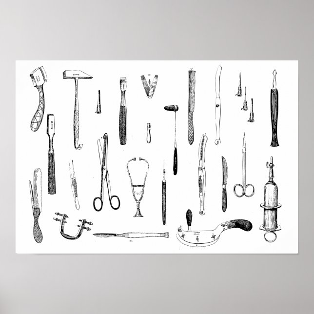 Poster Instruments médicaux anciens (Devant)