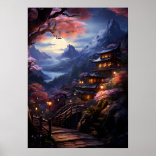Poster Intégrer la peinture artistique de la culture japo