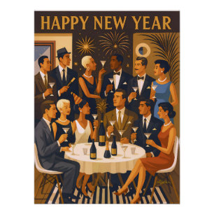 Poster Intellectuels de martini modernistes du milieu du 