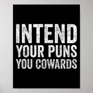 Poster Intend Tes Puns Tu Cowards Drôle Citation Humour D