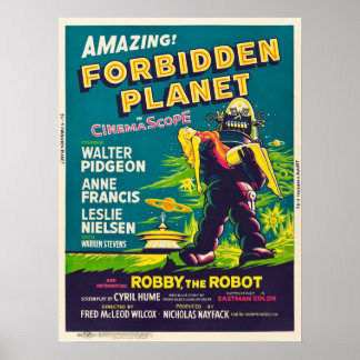 Poster Interdit Planète 1956 Film Vintage