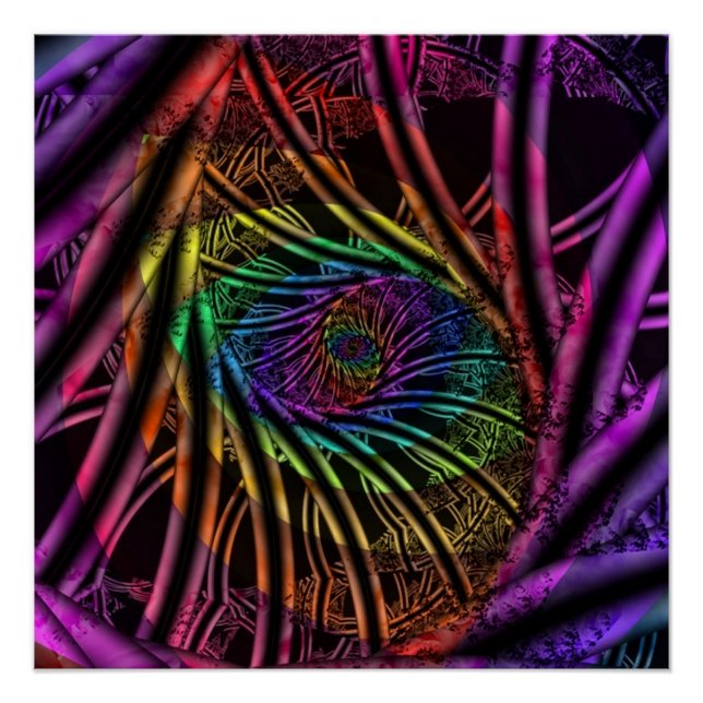 Poster Intérieur | Arc-en-ciel Fractal Art (Devant)