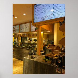 Poster Intérieur de Café Sain avec Bar à Smoothies et Sal