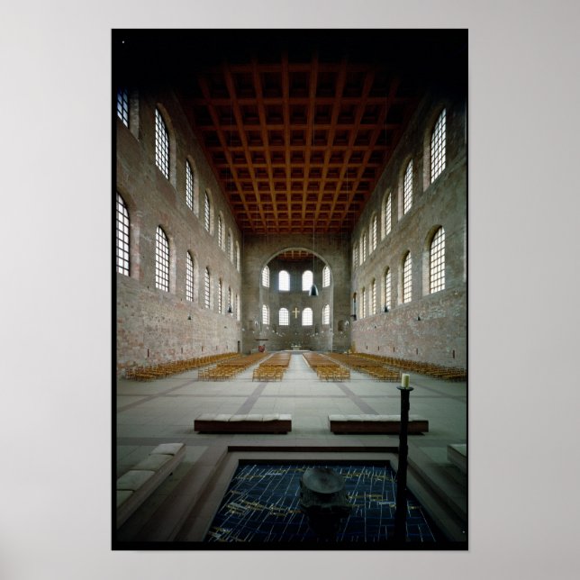 Poster Intérieur de la basilique, début 4ème siècle après (Devant)