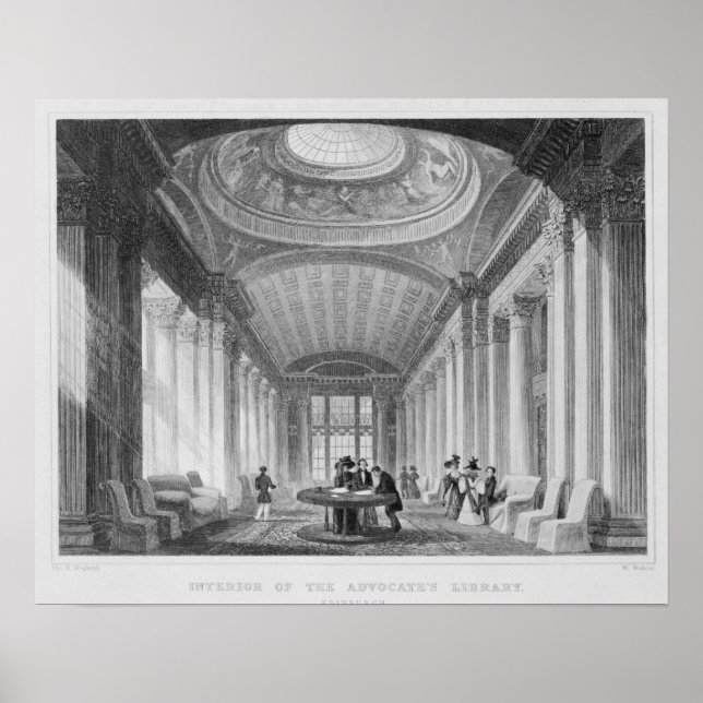 Poster Intérieur de la bibliothèque de l'avocat, Édimbour (Devant)