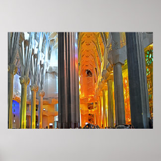 Poster Intérieur de la Sagrada Familia Barcelone Art Mura