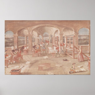 Poster Intérieur des travaux d'impression pendant le