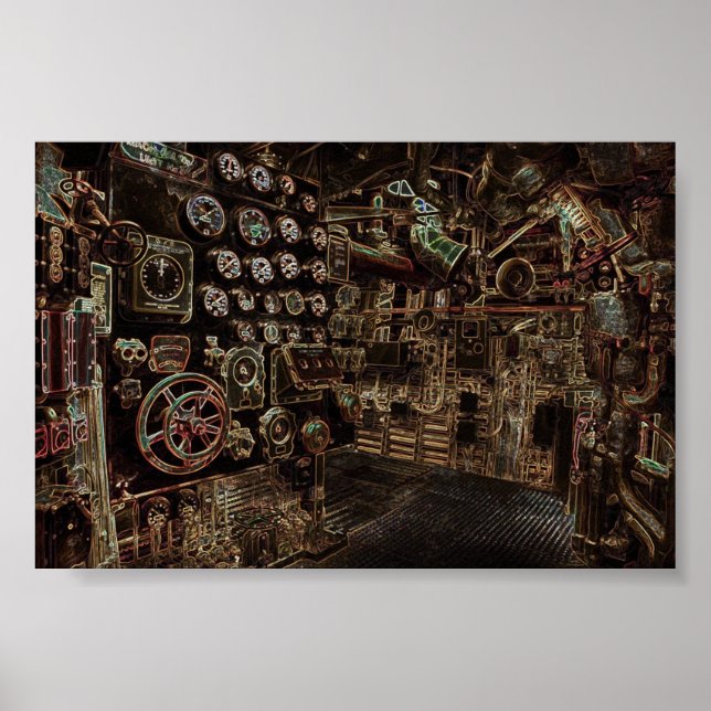 Poster Intérieur du Bataillon, style steampunk, futuri ré (Devant)