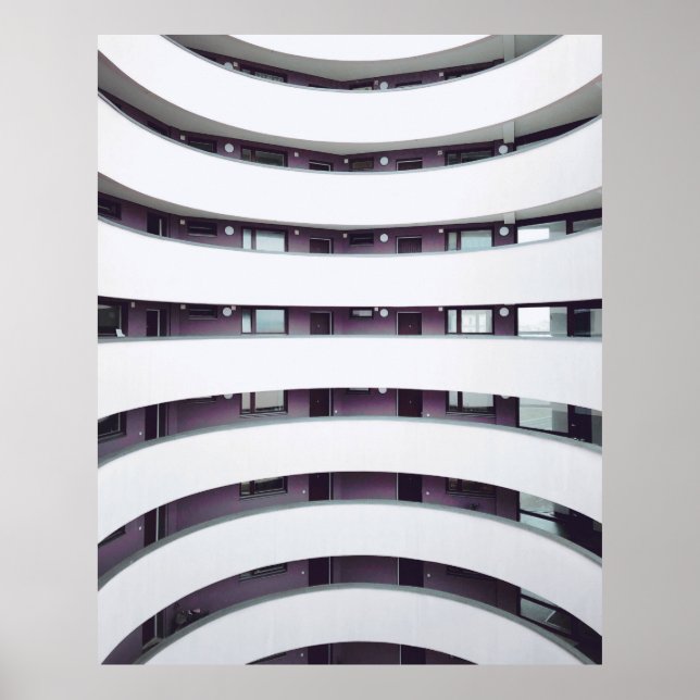 Poster Intérieur du bâtiment blanc (Devant)